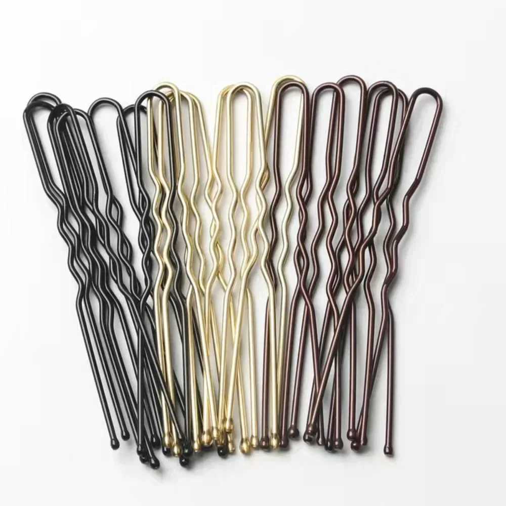 50pcs 5cm womens U-shaped hair clip wavy hair clip metal Bobby pin bucket bridal hair clip W241007