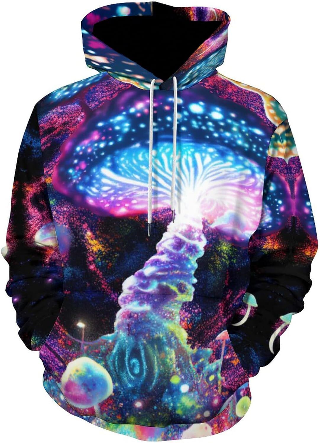 Hoodie for Mens Womens Mens Vintage Mushroom Pattern Hoodie Novelty Fantasy Hippie Cool Hoodies Graphic Hoodies sweatshirt Pullover Long Sleeve