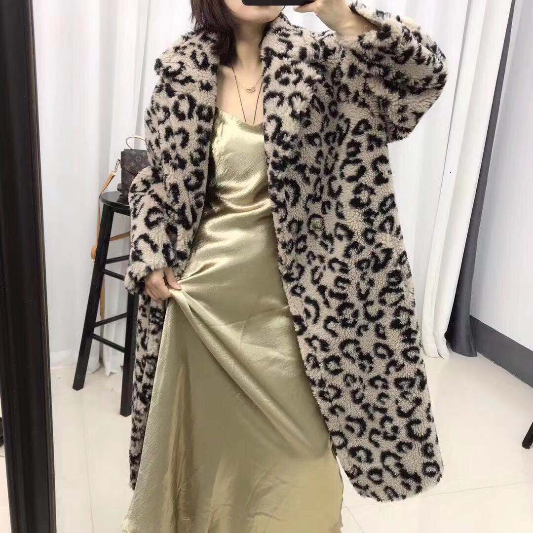 Long Plush Leopard Coat Women Winter Faux Fur Teddy Female Lapel Fluffy Jacket Ladies Fashion Outerwear 2023 New 3Xl