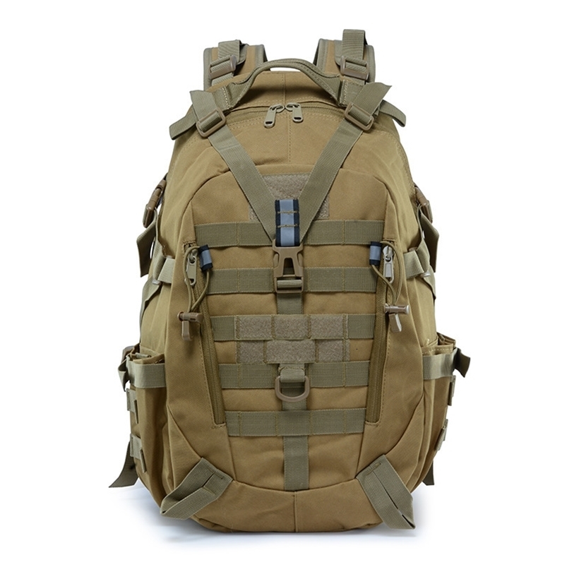 40L camping backpack mens travel bag tactical Molle climbing Rucksack hiking outdoor reflective shoulder fishing bag 241008