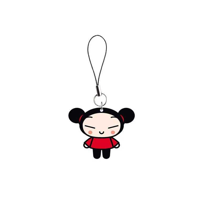 China Doll Pucca Mobile Phone Chain Keychain Gift Pucca Phone Charms Funny Pendant Small Pendant KeyringX241008