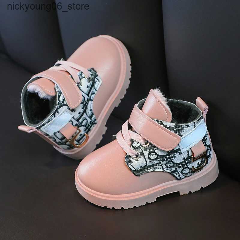 Boots Plush Children Snow Boots Winter Boot Anti Slip Baby Walking Shoes Warm Boys Ankle Boot Girl Cotton Boots Padded Boot Kid Shoes L240910