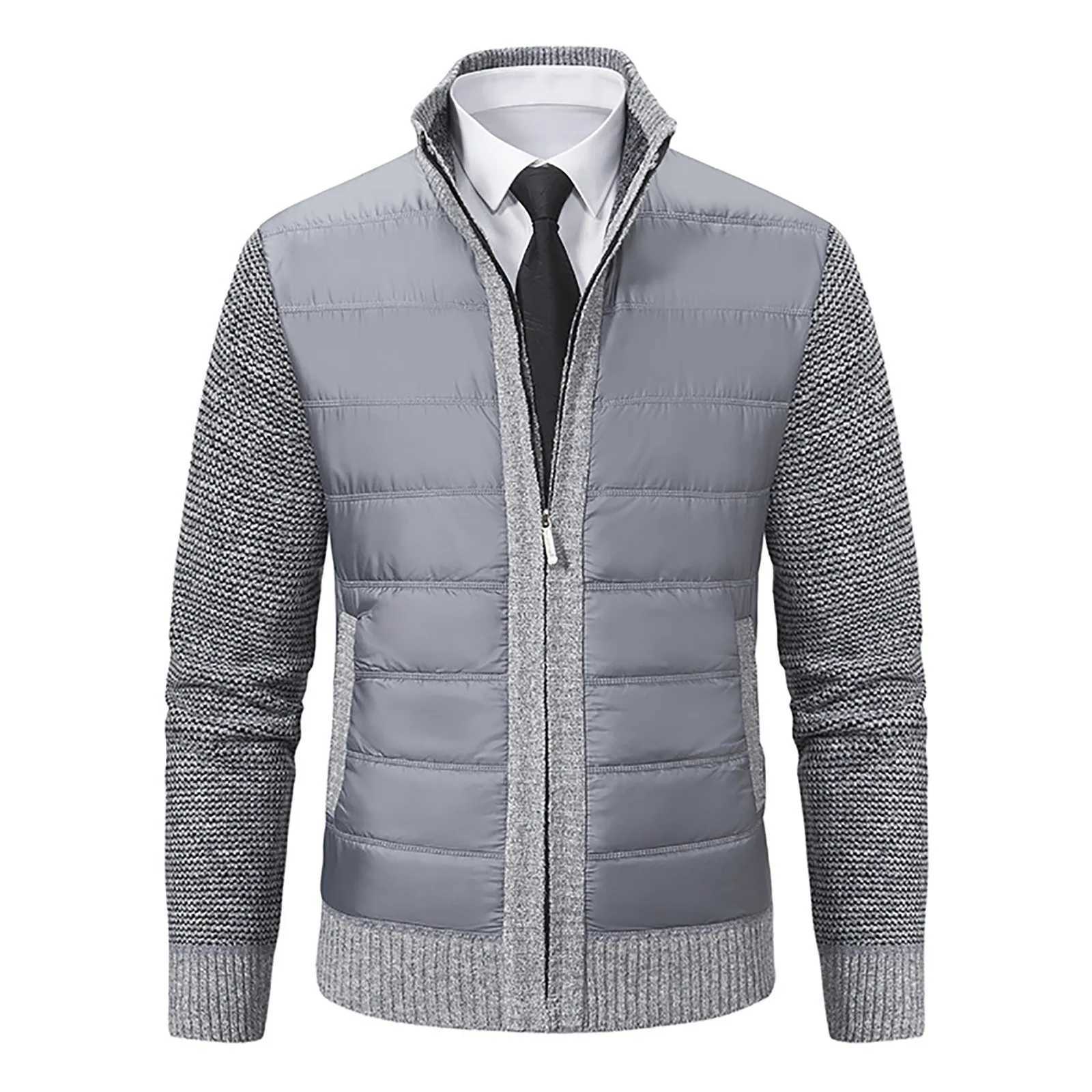 Hot MenS Jacket Casual Vintage Lightweight Classic Zipper Coat Fashion Cold Weather Coldproof Warm Overcoat Winter Men ClothesXJ241008