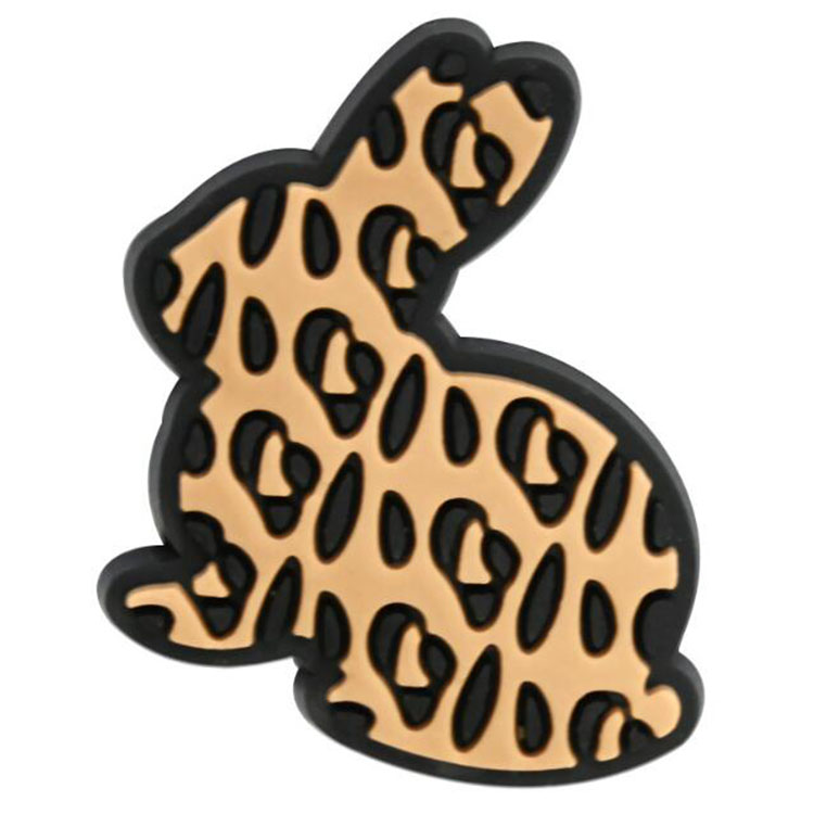 New Leopard print shoe flower DIY shoe accessories pvc soft hole shoe charms decoration buckle for clog bracelet wristband gift