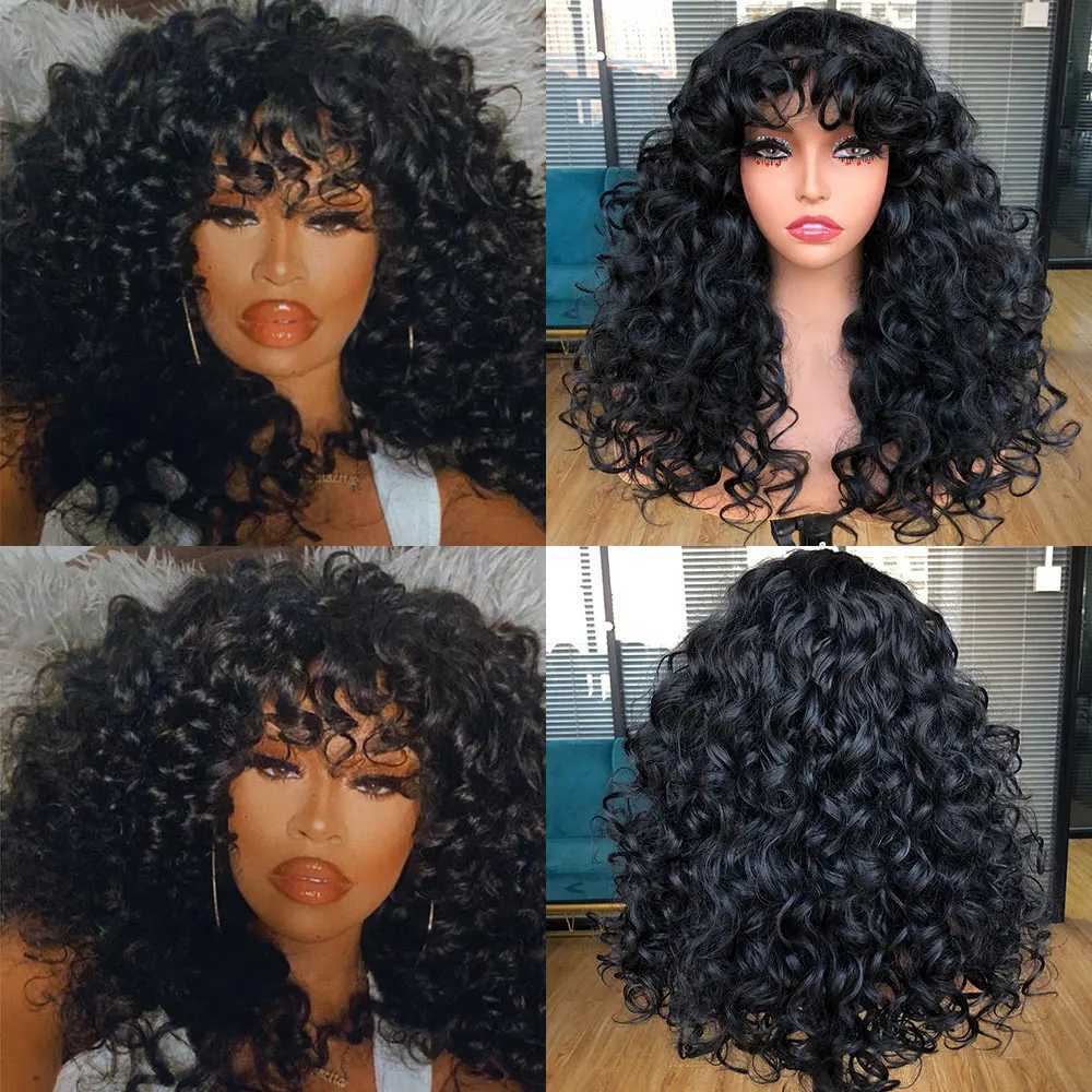 Red Ginger Wig for Women Long Curly Wave Wigs with Bangs Copper Synthetic Wig Natural Cosplay Party Heat Resistant Hair HihooXJ241008