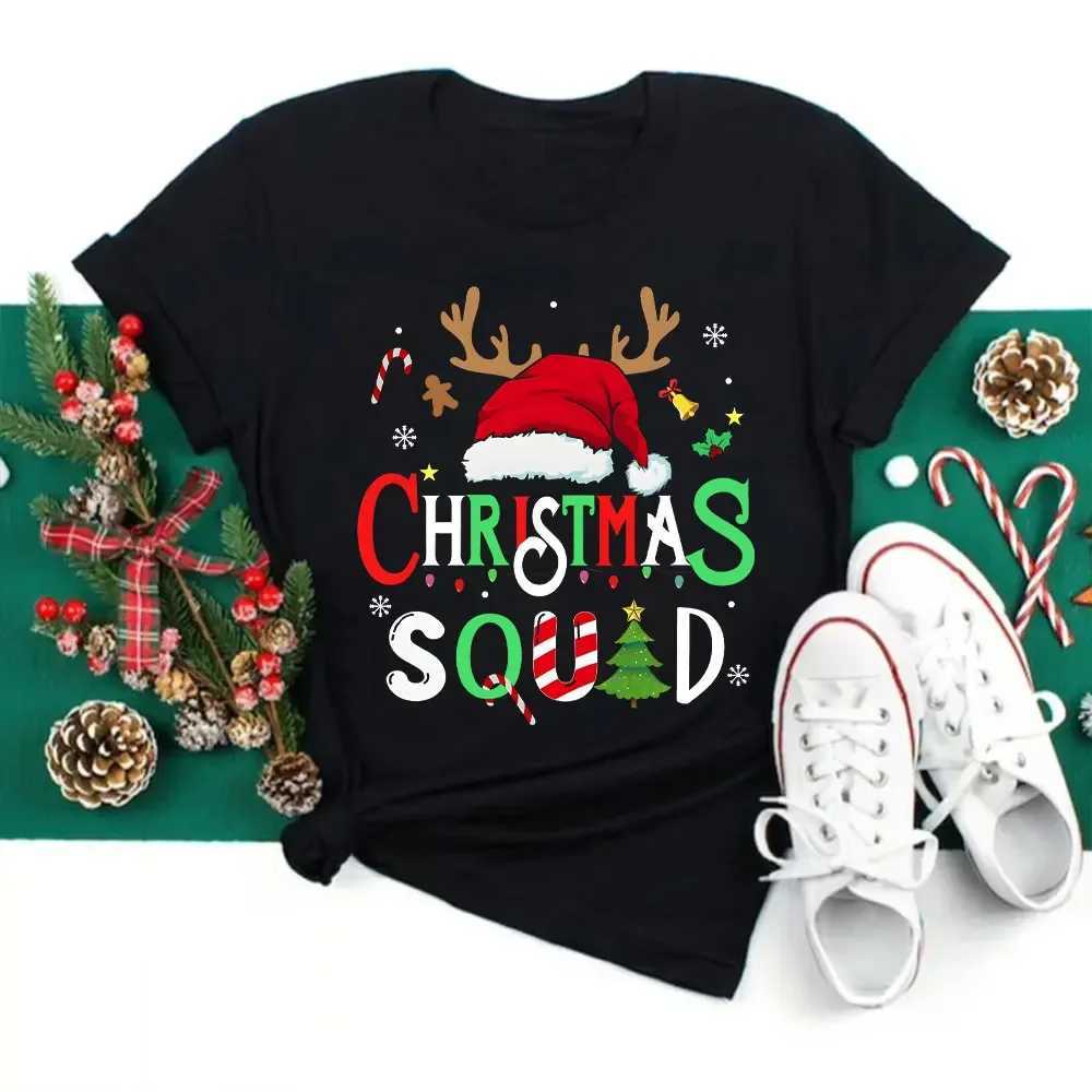 Family Christmas 2024 Team T-shirt Competition Santa Claus Reindeer Team Neutral T-shirt Christmas Crew Womens T-shirt W241008