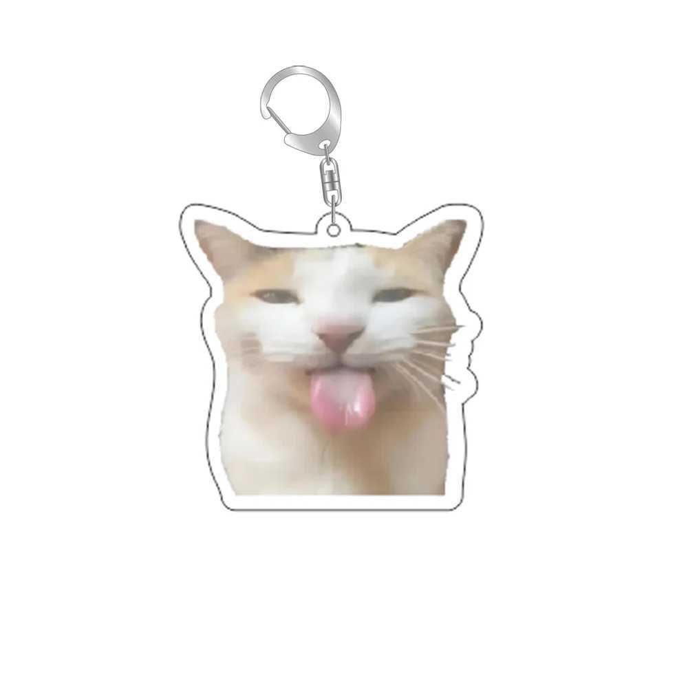 Interesting Cat Meme Series Keychain Student Gift Bag Hanging Rope Womens Bag Pendant Keychain Cute Item Cover Gift for Best FriendsXJ250409