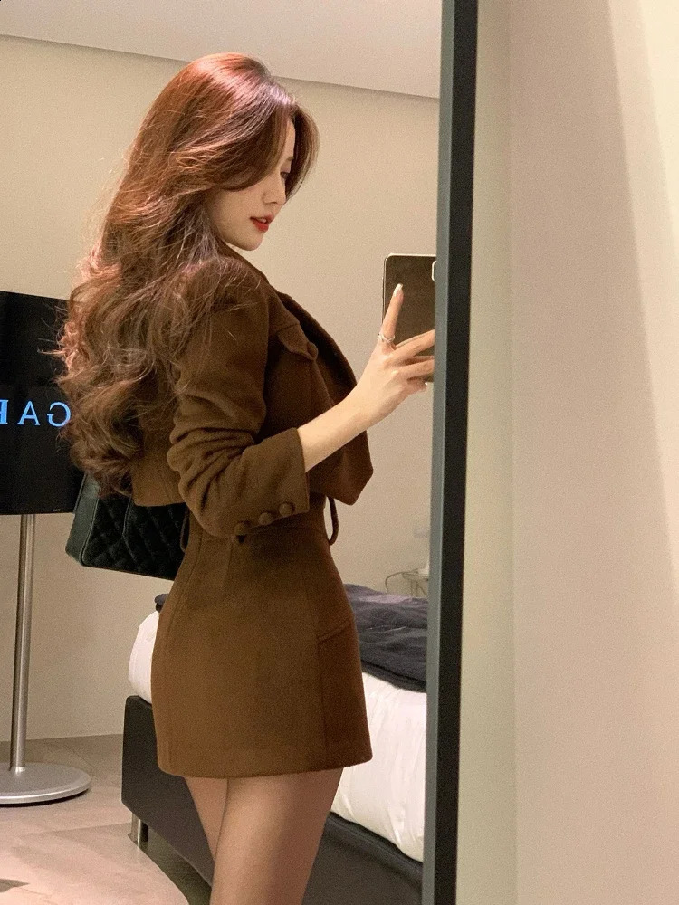 2024 Summer Warm Short Coat Slim Sexy Vest Bodycon Y2k Mini Skirt Korean Fashion 3 Piece Set Elegant Clothing Woman Chic 241007
