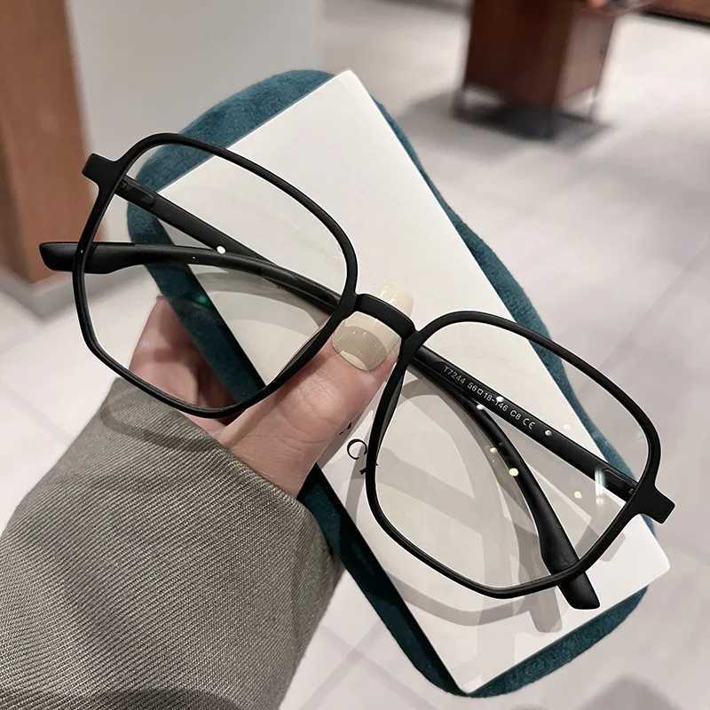 Ultra Light Myopia Glasses Men Women Minus Diopter Eyeglasses Trendy Large Size Square Frame Near Sight EyewearX241008