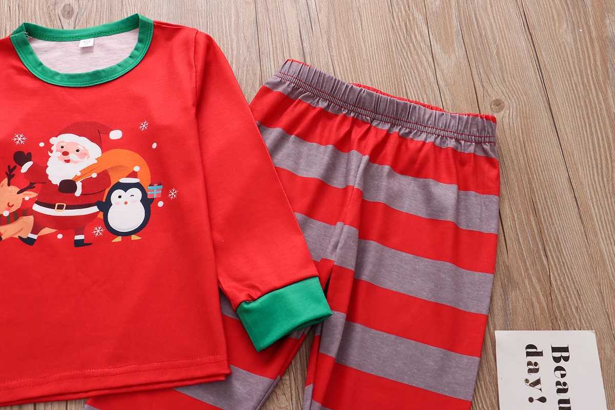 Christmas Family Matching Pajama Set 2024 Christmas Adult and Child Family Matching Clothes+Pants Family Pajama Baby Pants W241008