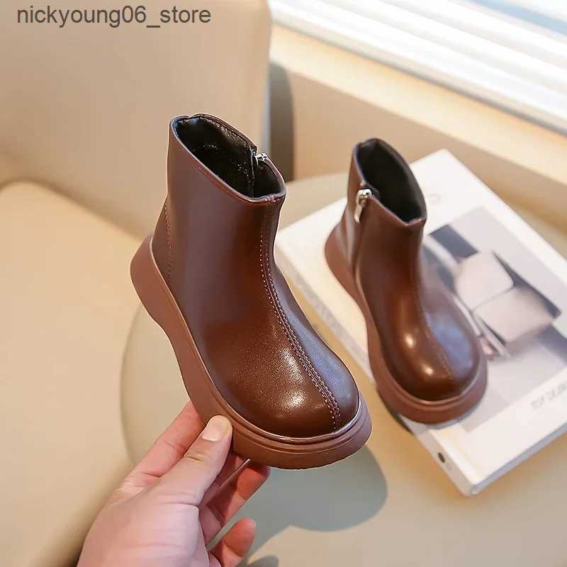 Boots Girls Shoe Autumn Winter Child Short Boots Anti Slip Soft Sole Ankle Boots Barefoot Shoes Kids Casual Shoes L240910