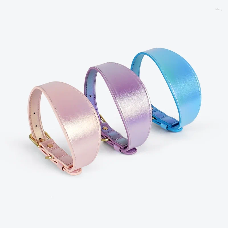 Dog Collars Fluorescent Color Pet Collar Comfortable Widened Soft Leather Reflective Adjustable Waterproof