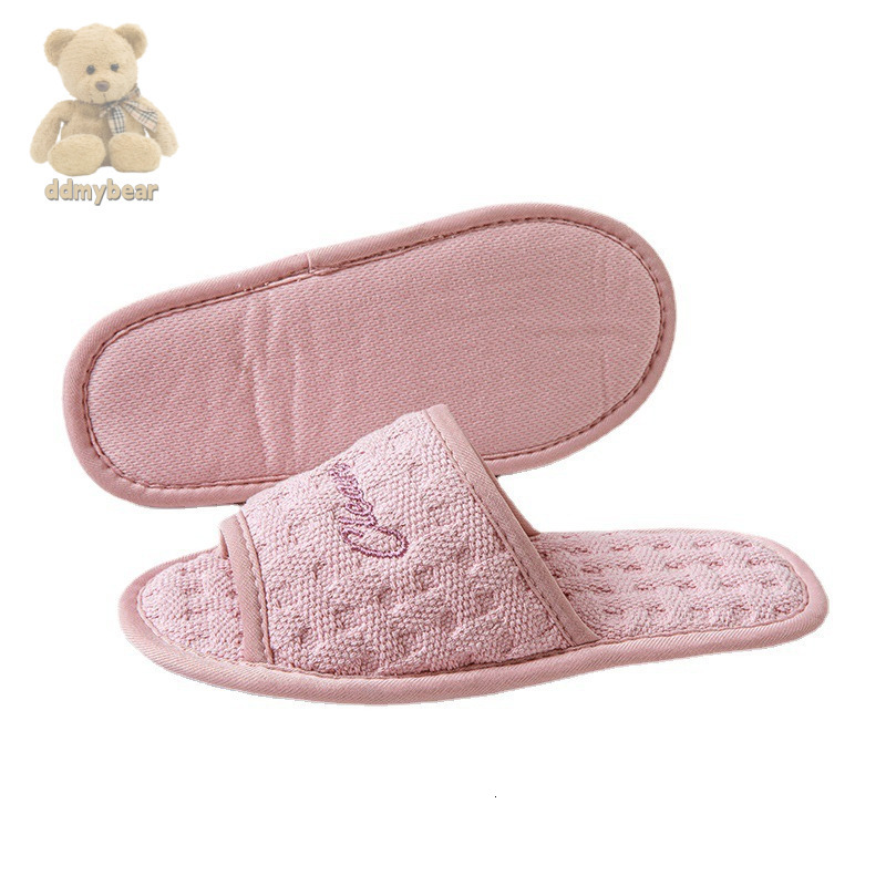 Ddmybear Pure Soft Sole Silent With Exposed Toes, Neutral Comfortable, Machine Washable, Simple And Versatile Cotton Slippers Chinese Brand Shoes F100