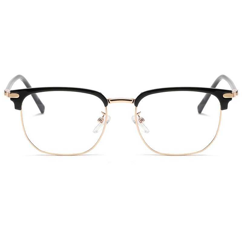 Retro Eyebrow Glasses Frame Anti Blue Light Myopia Eyeglasses Casual Half Frames Men Design Classic Flat Light Glasses FemaleX241008