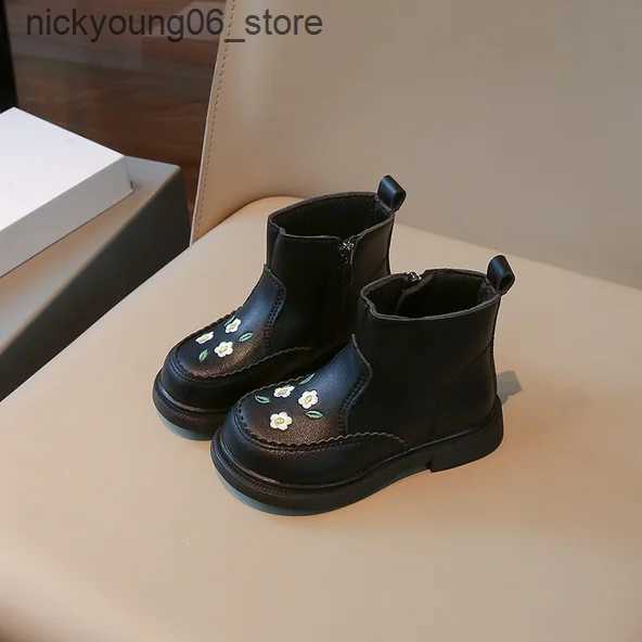 Boots Plush Kid Boot Autumn Warm Princess Boot Two Cotton Ankle Boot Fashion Leather Boots Small Medium-sized Kid Girl Boots Kid Shoes L240910