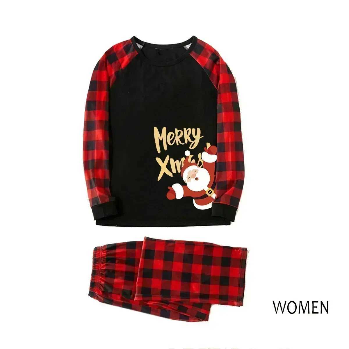 Merry Christmas 2024 Family Matching Set Santa Claus Printing Mom Dad Child Clothing Set Pajamas Baby and Dog Hoodies Christmas Pajamas W241008