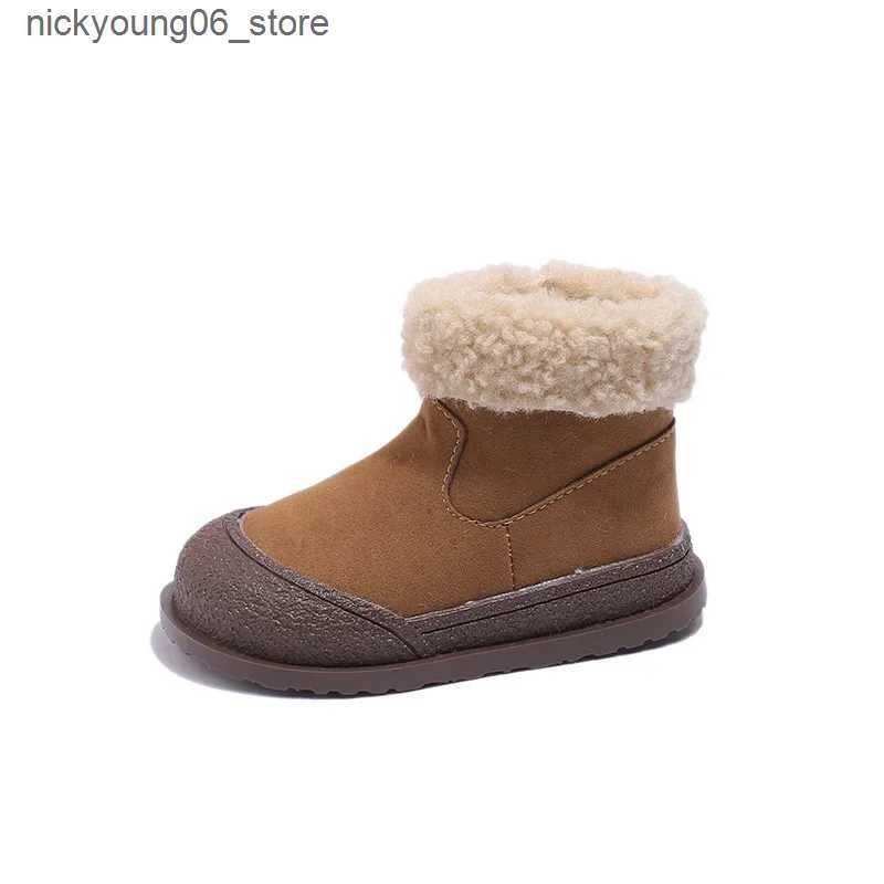 Boots Kids Snow Boots 2024 Winter New Soft Sole Cotton Boot Girls Boots Warm Thick Cotton Shoes All Match Sneakers Ankle Boots for Boy L240910