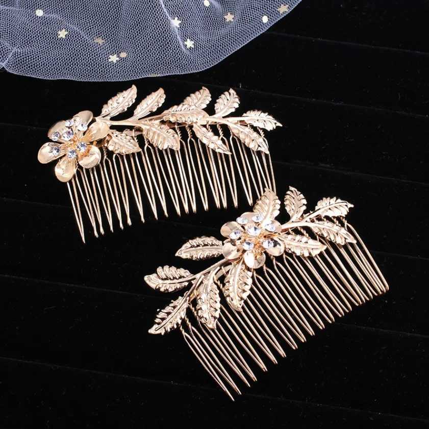 Wedding hair accessories womens leaf hair clips fashionable crystal bridal headpieces crystal hair combs girls jewelry gifts W241007