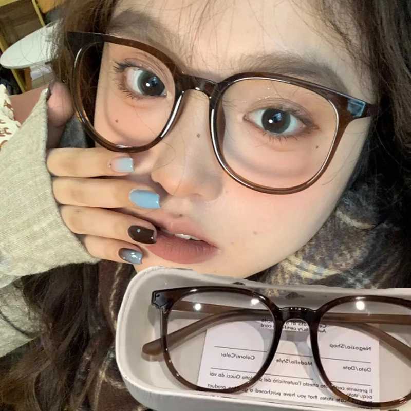 Retro Big Square Computer Work Glasses Frame Women Men Anti Blue Light Oval Eyewear Blocking Glasses Optical Spectacle EyeglassX241008