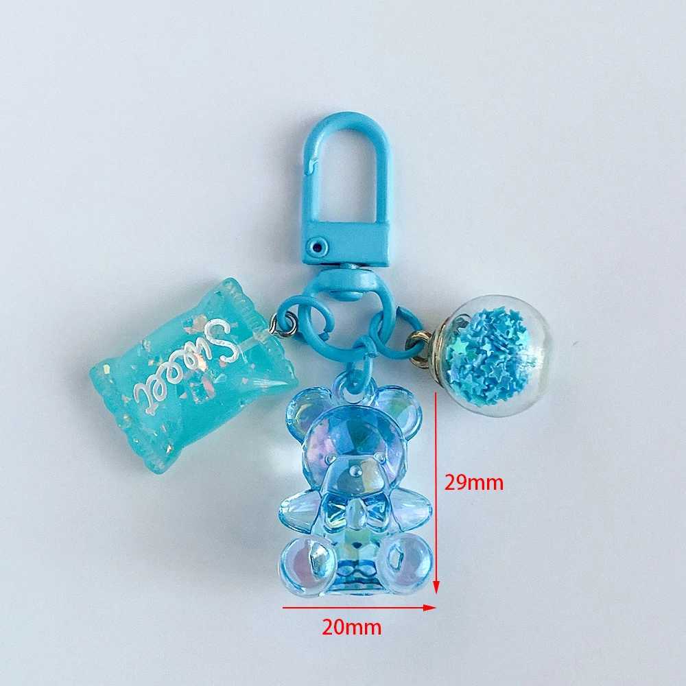 Acrylic Bear Keychain with Sugar Star Charms Backpack Diy Decoration Cute Animal Key Chains Gift for Women GirlsX241008