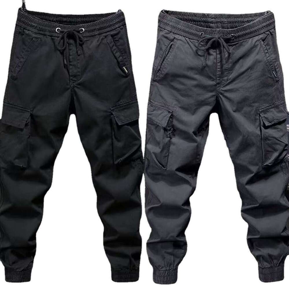 Wear Resistant Work Pants, Men's Army Green Work Pants, Autumn And Winter Trendy Brand Loose Oversized Casual Pants, Multi Pocket Ankle Binding P