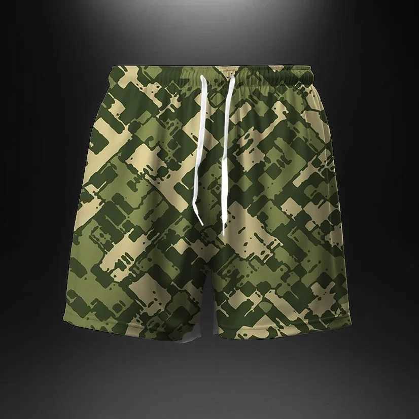 Summer new womens summer bag plus size fitness training fast dry jogging casual sports mesh camouflage shortsW240713