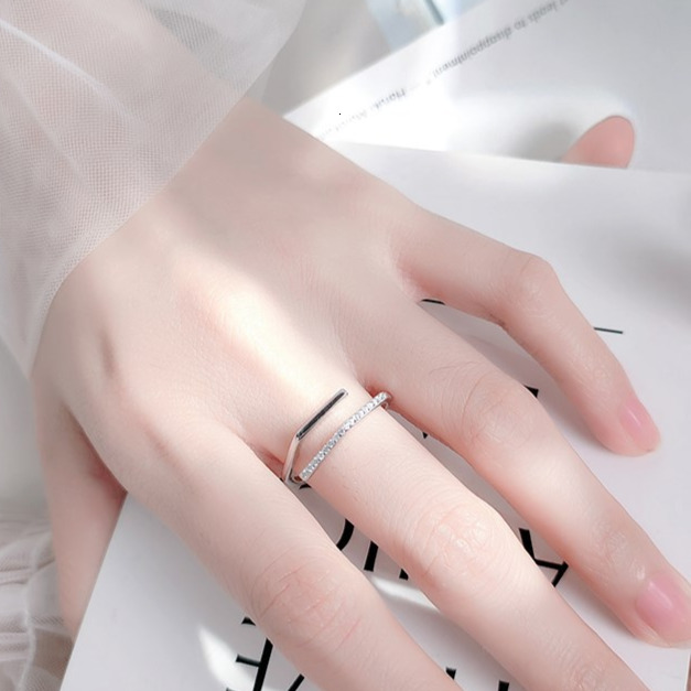 Ring Women's Small Fresh Geometric Diamond Set Polygonal Simple Open Finger Jewelry
