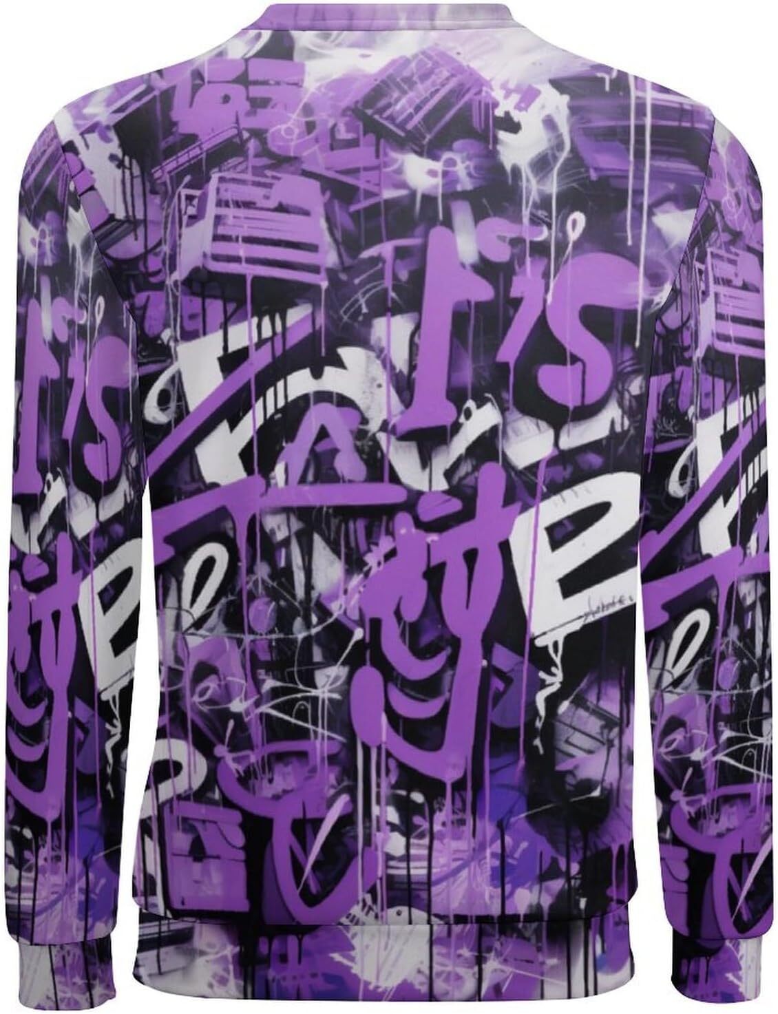 Long Sleeve Shirts for Men sweatshirt Men's Urban Streetwear Graffiti Hip Hop Casual Sweatshirt Fashion Active Crew Neck Pullover Top T shirt Tee