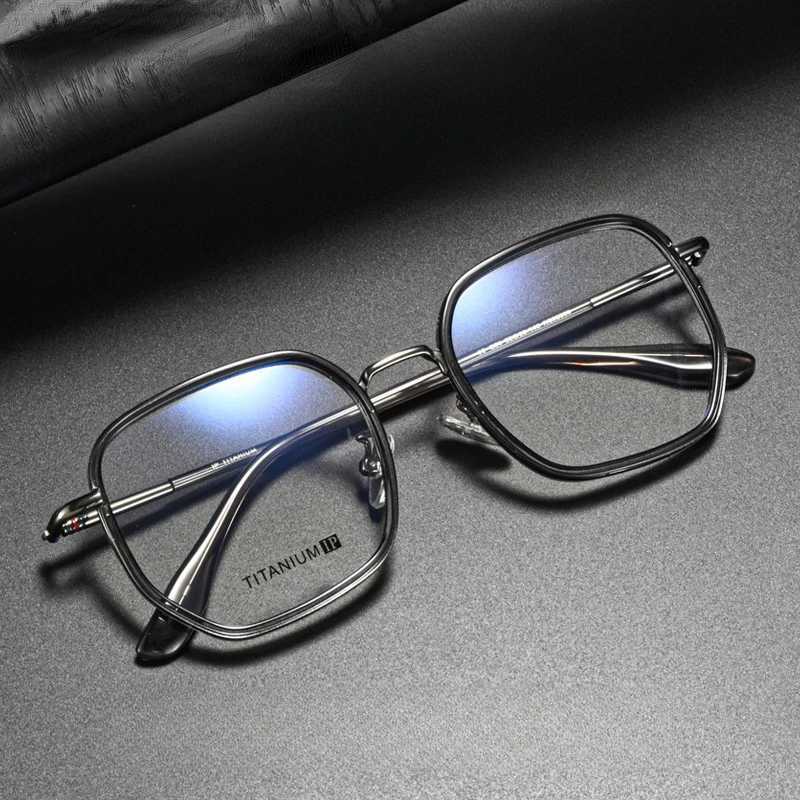 New Ring Titanium Frame Glasses Large Frame Korean Edition Glasses Frame Can Be Paired with Myopia GlassesX241008