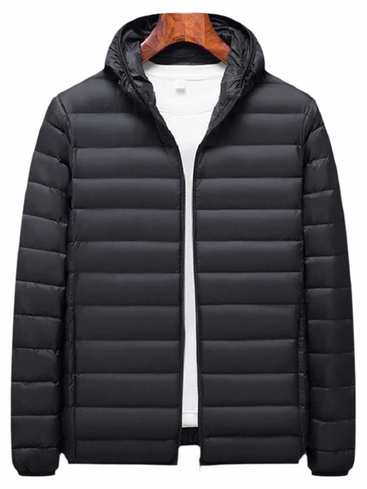Mens thin puffer jacket Spring and Autumn Down Coat hooded cheap jacketXJ241008