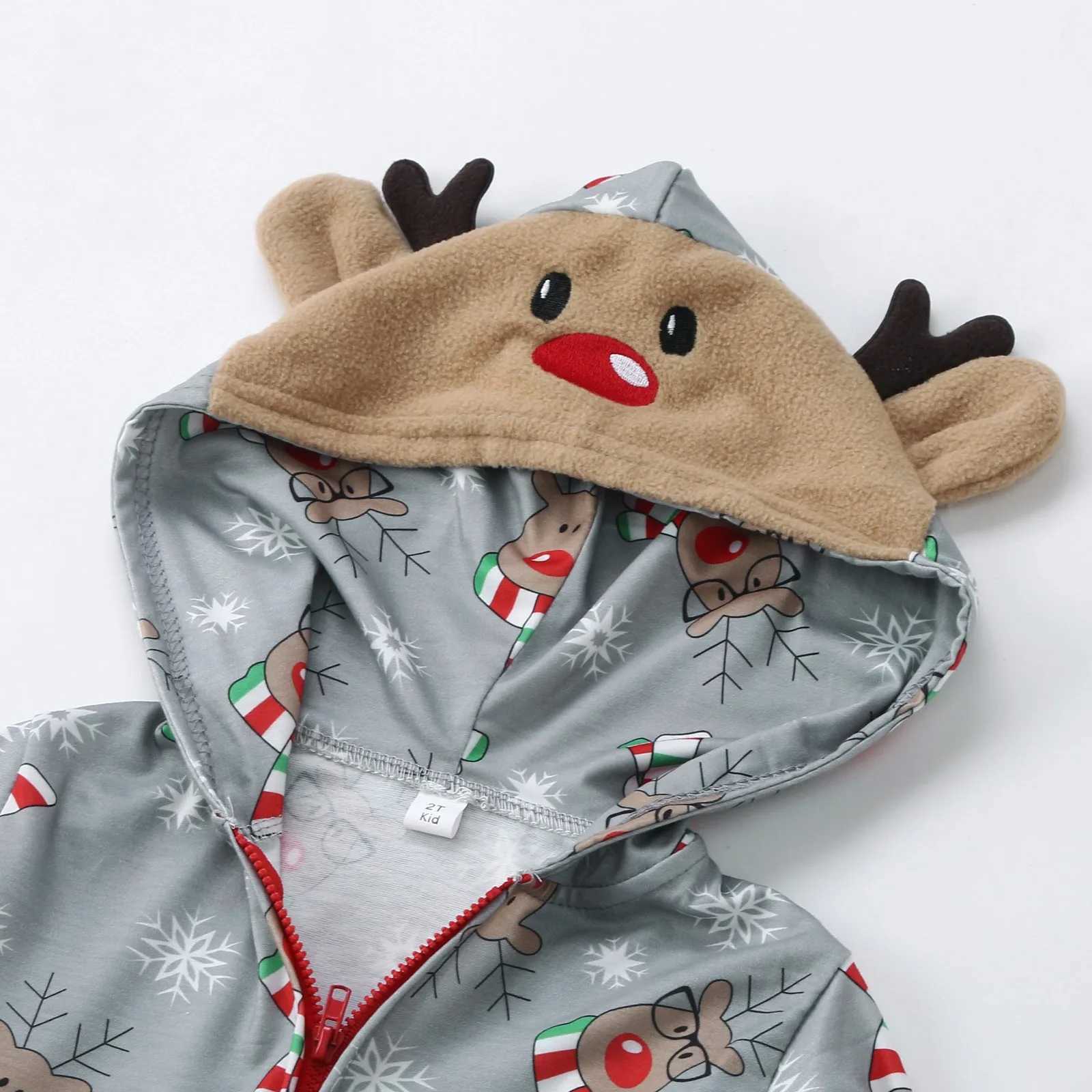 Christmas Family Costume Set Adult Deer Hoodie jumpsuit Family Pajama Santa Claus Pajama Family Costume W241008