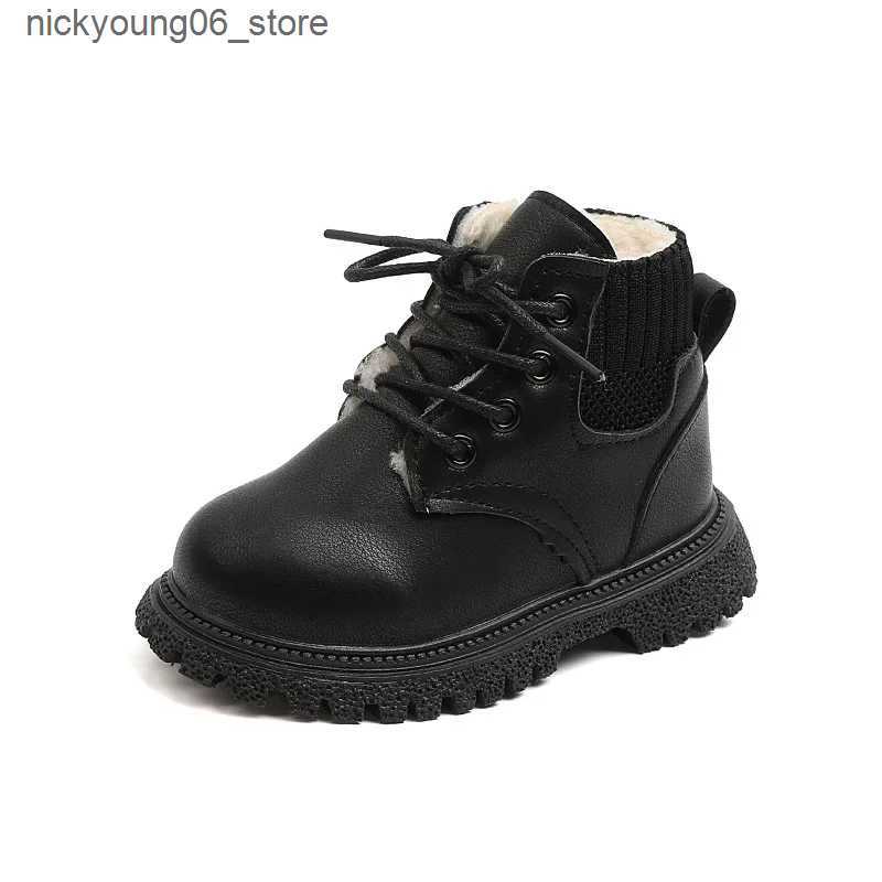 Boots Children Winter Boots Boys Ankle Boots Kids Snow Boots Fashion Warm Thick Cotton Plush Classic Anti-skid High Quality Girl Shoes L240910