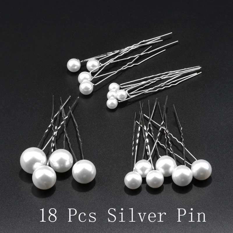 Fashion U-shaped pin metal bucket clip hair clip simulated pearl bridal headpiece wedding hairstyle design tool W241007
