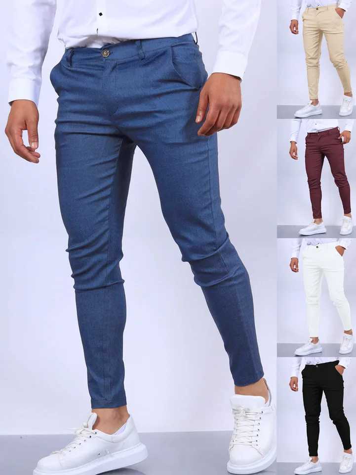 Solid Color Fashion Mens Pants Europe and the United States England Wind Calf Pants Four Seasons Comfortable Casual Formal PantX241008