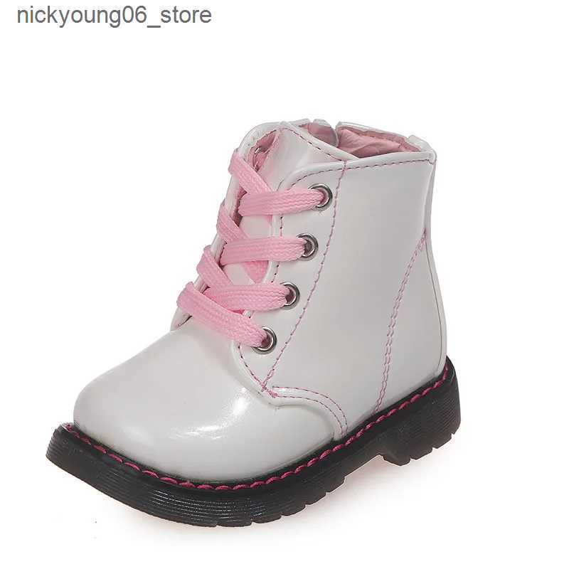 Boots New Waterproof Children Autumn Boots For Baby Girl Fashion Ankle Patent Leather Boots Kids Princess Shoe 1 2 3 4 5 6 Year L240910