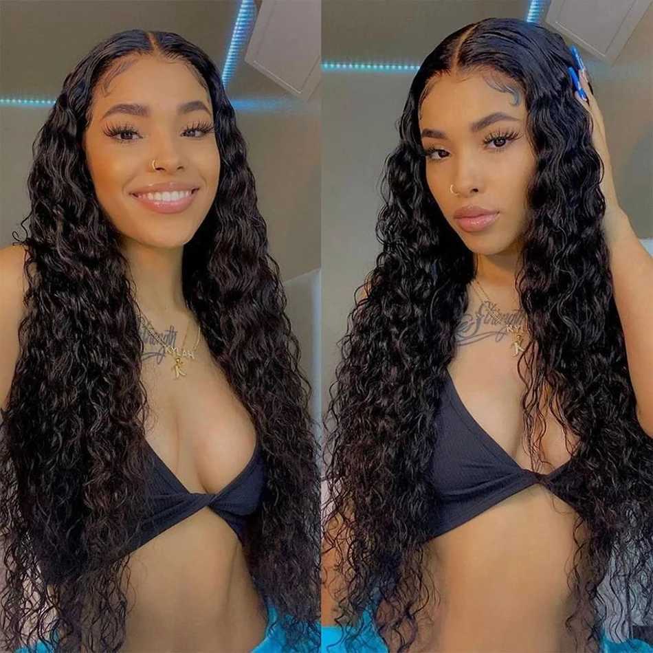 Deep Wave 13x4 Lace Wigs For Black Women Chocolate Brown Kinky Curly Lace Wig HD Transparent Curly Lace Closure Wig Glueless WigXJ241008