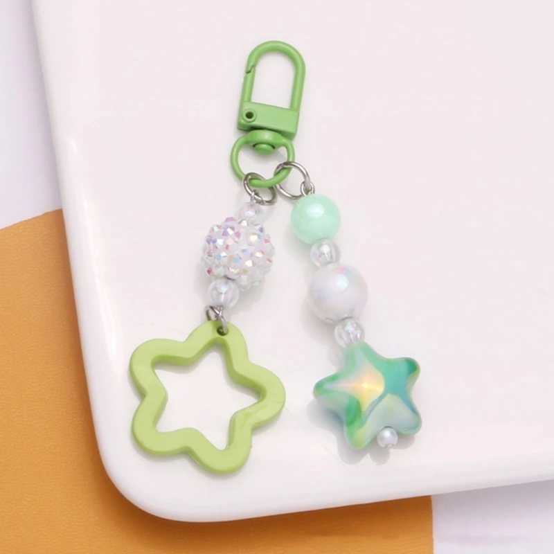 Gradient/Solid Color Star Charm Keychain Cute Pendant Car Keyring Backpack Decoration Fashion Bag Charm Jewelry GiftX241008