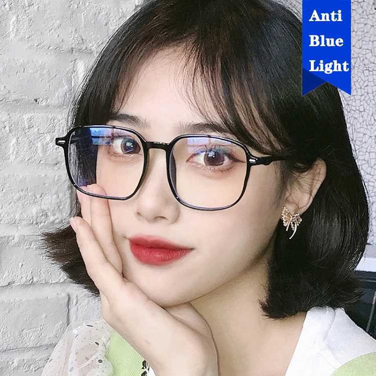 Transparent Computer Glasses Frame Women Men Anti Blue Light square Eyewear Plastic hinge Glasses Optical Spectacle EyeglassX241008