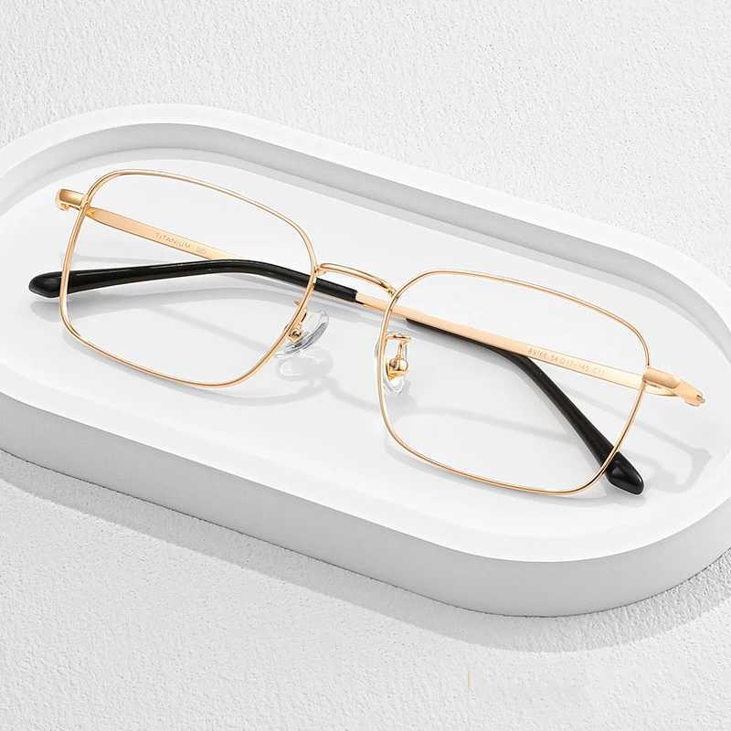 New Men Business Metal Eyeglasses Frame Square Flat Light Mirror Women Spectacle Glasses Frame Anti Blue Light Fashion EyewearX241008
