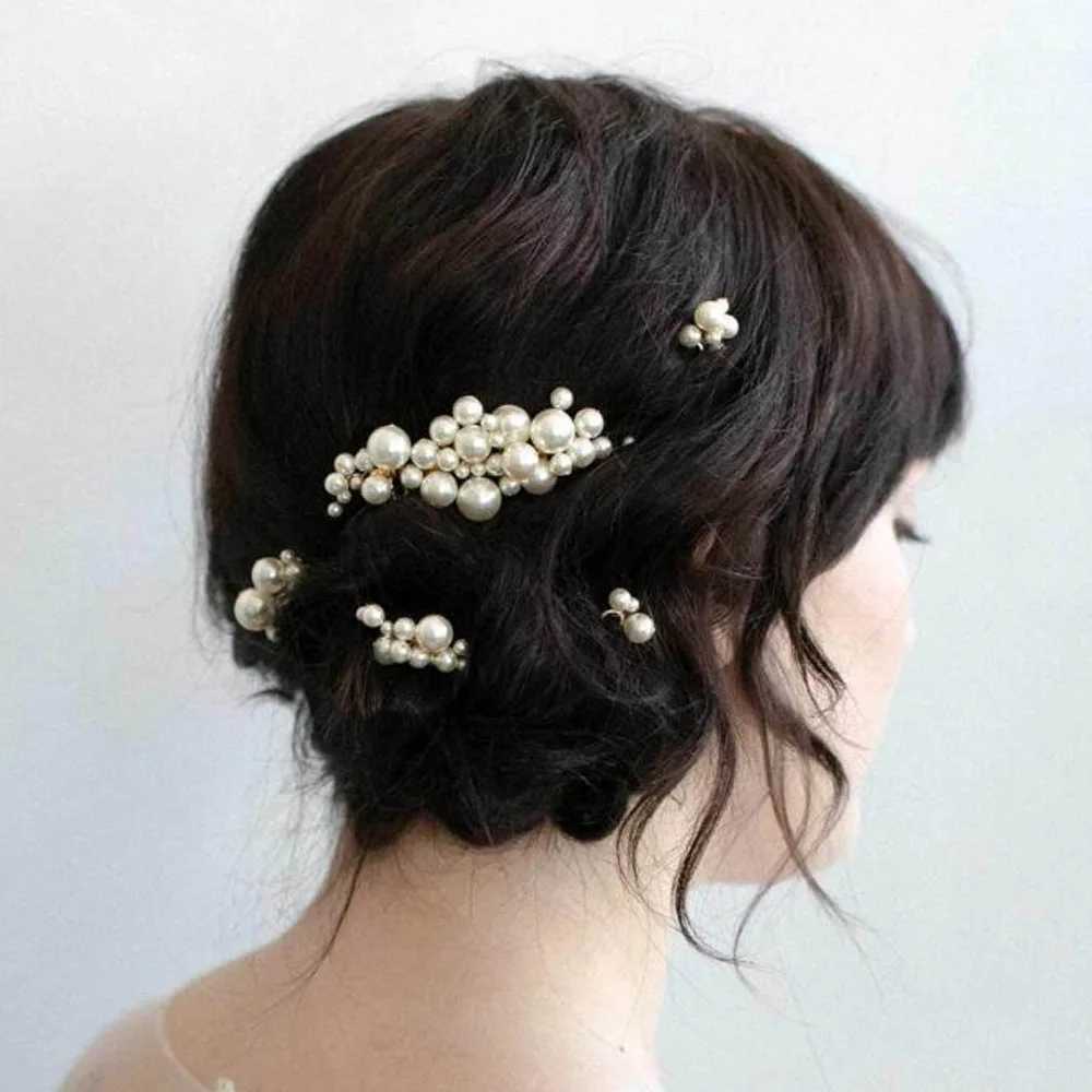 5 PCSt simulated pearl hair clips and combs for womens flowers hair combs wedding party hair accessories and womens gifts W241007