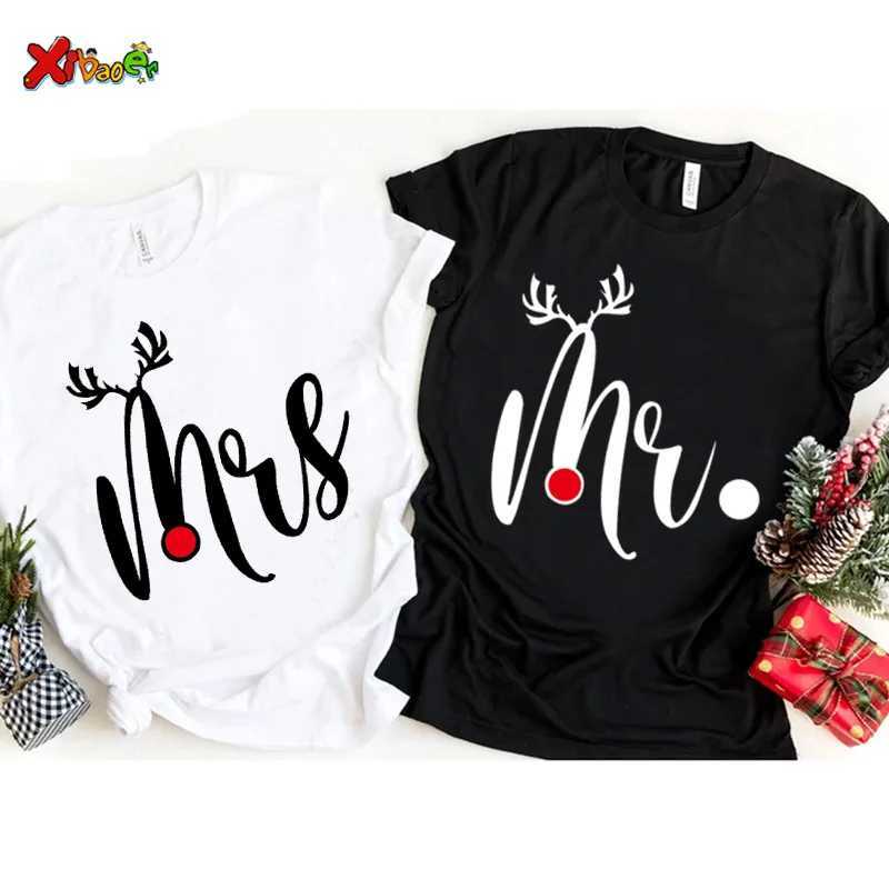 Christmas couple shirt couple matching set Mr./Ms. Christmas 2022 couple matching pajamas family couple gift T-shirt W241008