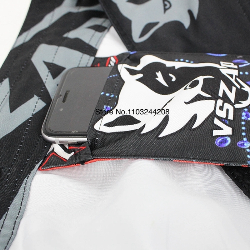 Mens MMA Shorts Vszap Fight Pants Gray Wolf Print Premium Martial Arts Muay Thai Boxing Shorts BJJ Grappling Sparring Trunks