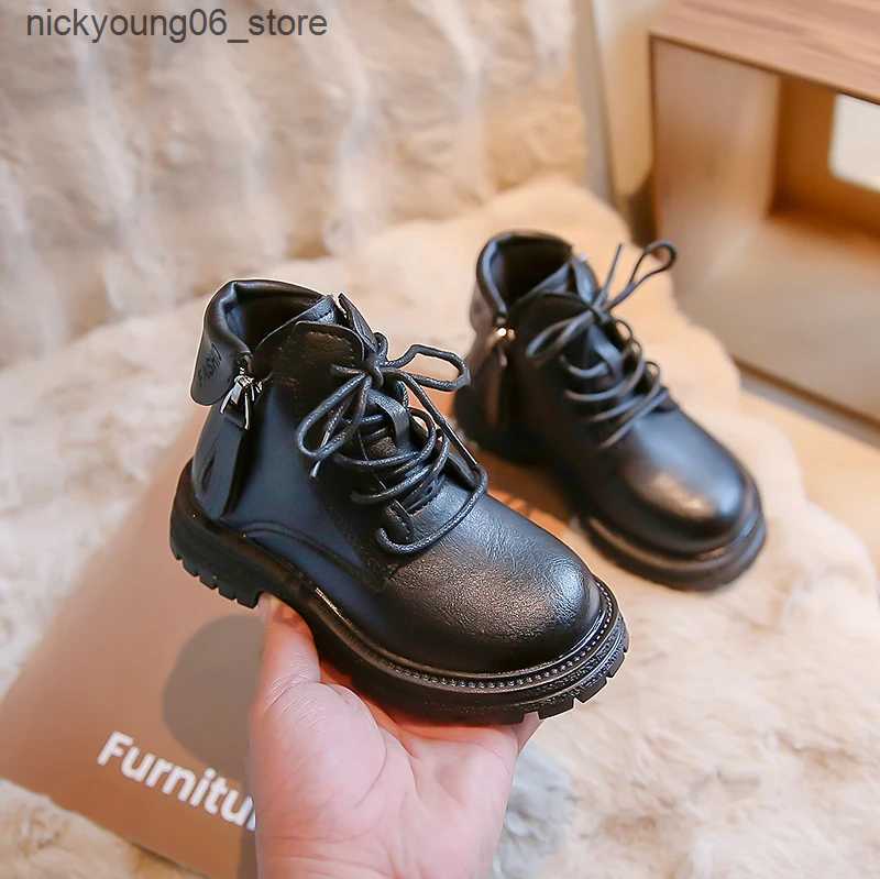 Boots 2023 New Non-slip Versatile Soft Children Fashion Casual Boots Turned-over Edge Classic Britain Kids Shoes for Girls and Boys L240910