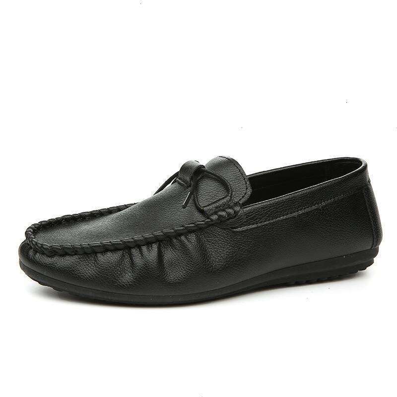 Men Loafers Leather Slip-On Round Toe Dress Outdoor Spring Autumn Handmade Men's Casual Shoes Men Business Flats Moccasins