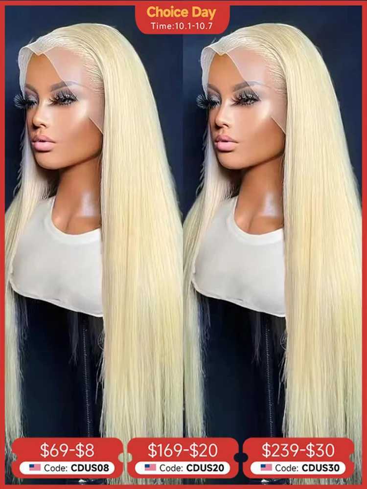 Hd Transparent 613 Blonde 13x4 13x6 360 Lace Front Human Hair Wig Pre Plucked Bone Straight Lace Frontal Wig 180 210 250 DensityXJ241008