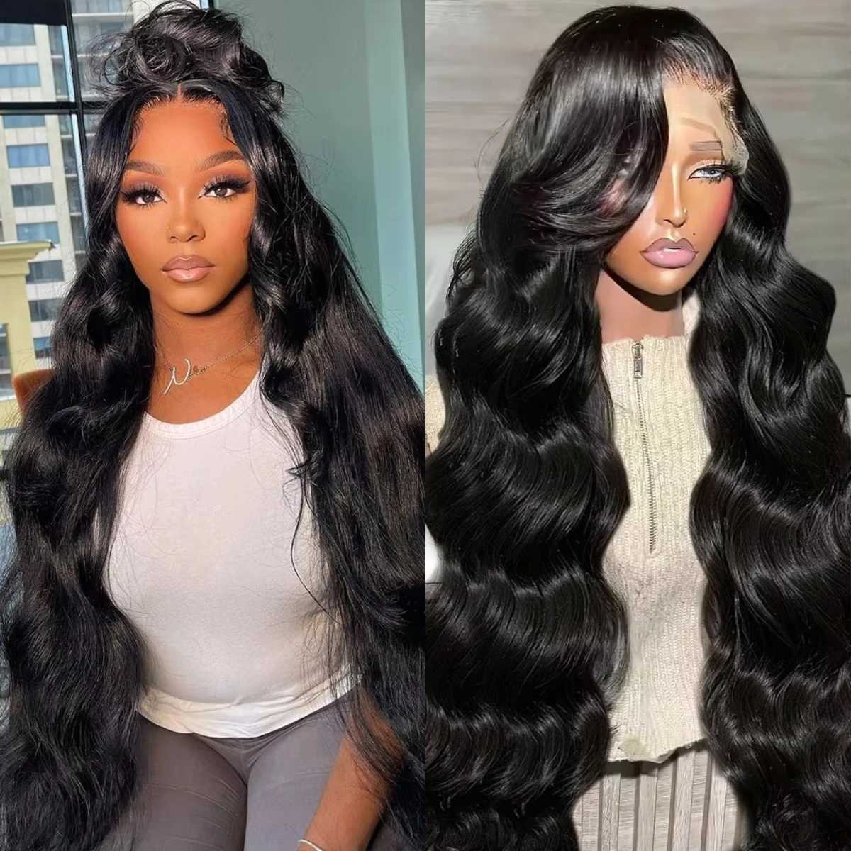 13x6 Hd Lace Frontal Wig Body Wave 200 Density Human Hair Wig 30 38 Inches Loose Wave Lace Front Wig Preplucked For Black WomenXJ241008