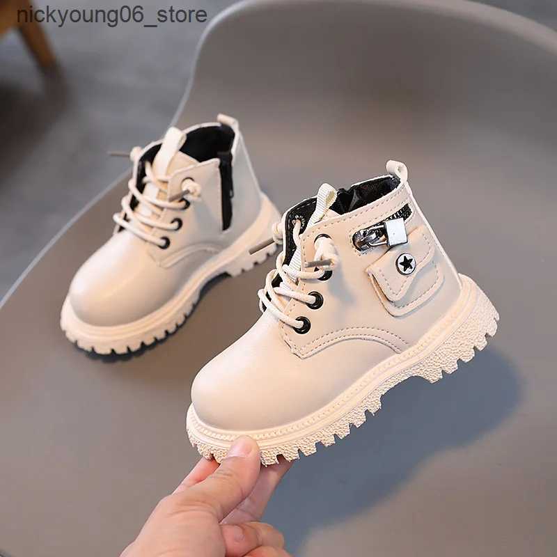 Boots Spring Autumn Children Ankle Boots Classic Simple Black Boots for Girl Fashion Causal Kids Boots for Boys Leather Versatile Soft L240910