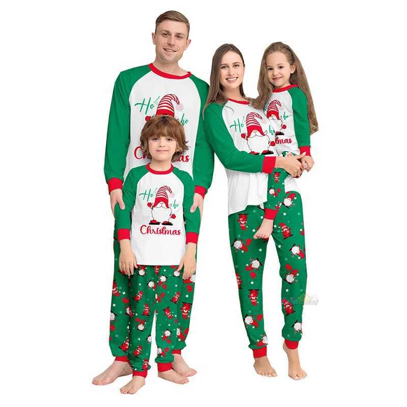 Family Matching Set Green Christmas Pajama Set Father Mother Daughter Son Pajama Aldolt Childrens Christmas Costume W241008