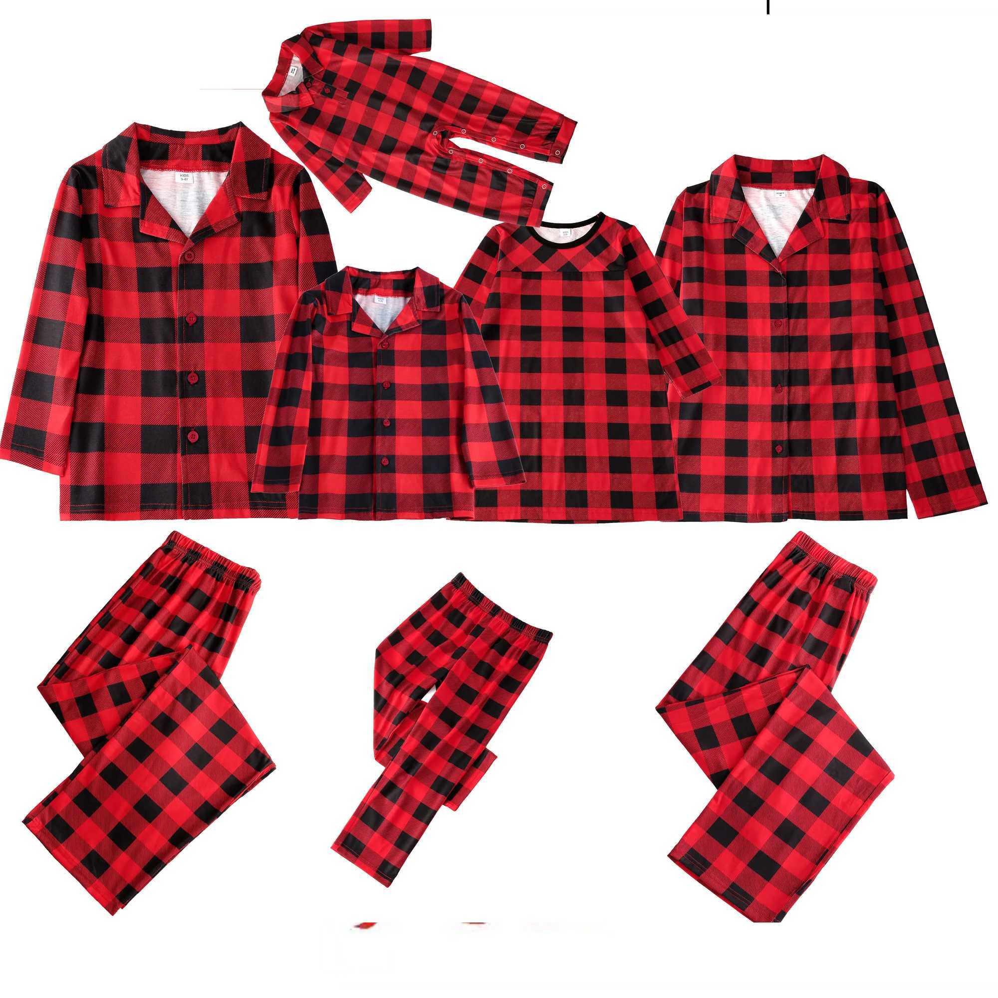 Womens mens and girls sleepwear Christmas matching set plain weave family appearance 2-piece casual set warm sleepwear Christmas gift W241008
