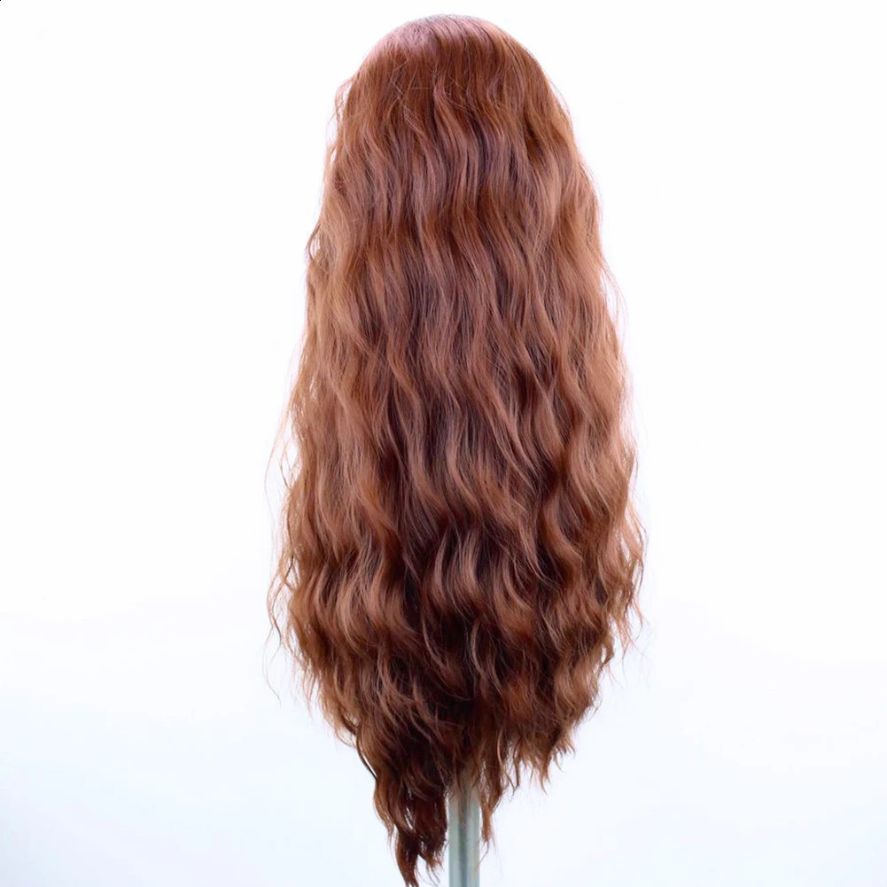 Black womens synthetic lace front wig natural hair lace wig long brown wig pre shedding baby hair role-playing 241007